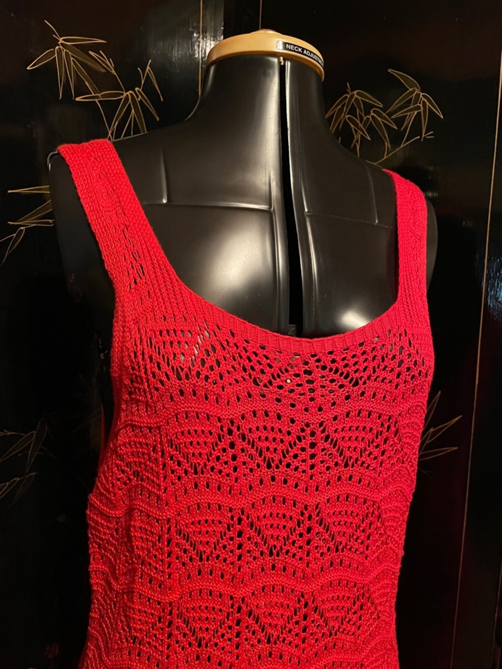 NWT Soft C&C California Red Crochet Swim Coverup Tank